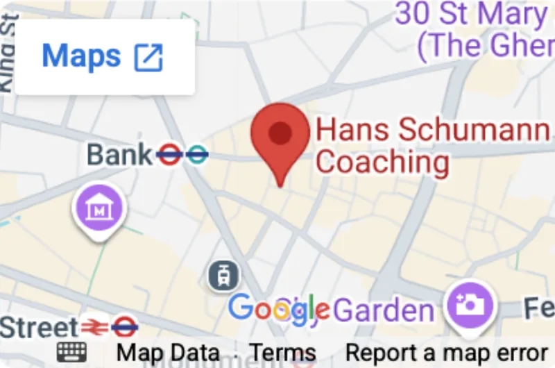 Map showing the Bank coaching venue, London