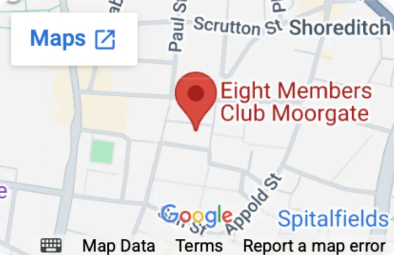 Map showing the Moorgate coaching venue, London