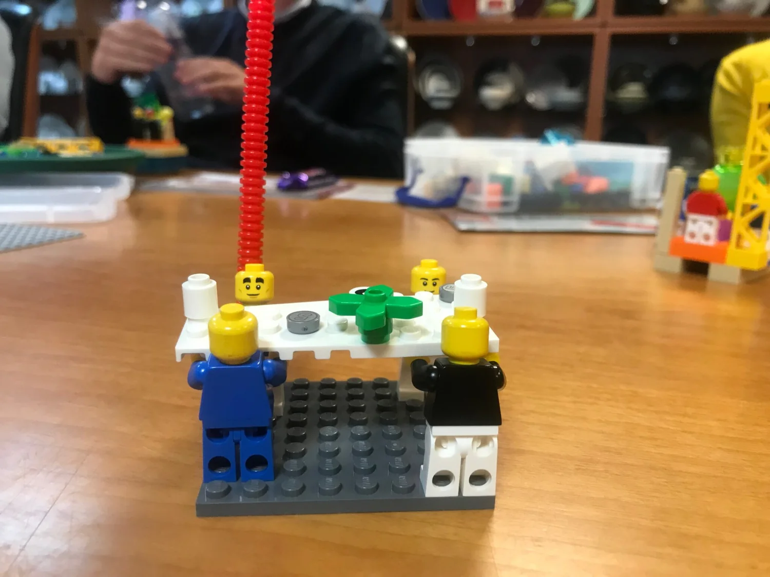 Two participants building LEGO® models