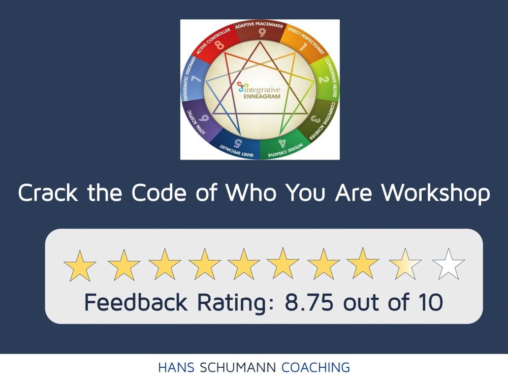 Star rating for Crack the Code of Who You Are Workshop by Life Coach London Hans Schumann